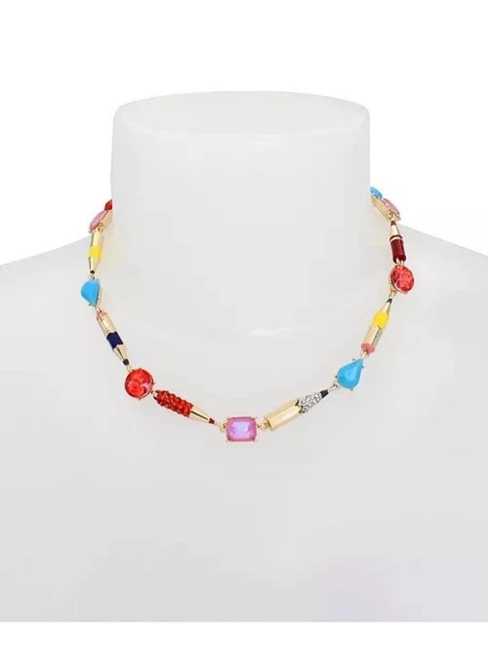 BETSEY JOHNSON Back To School Pencil & Mixed Stone Charm Necklace Viral NEW NWT